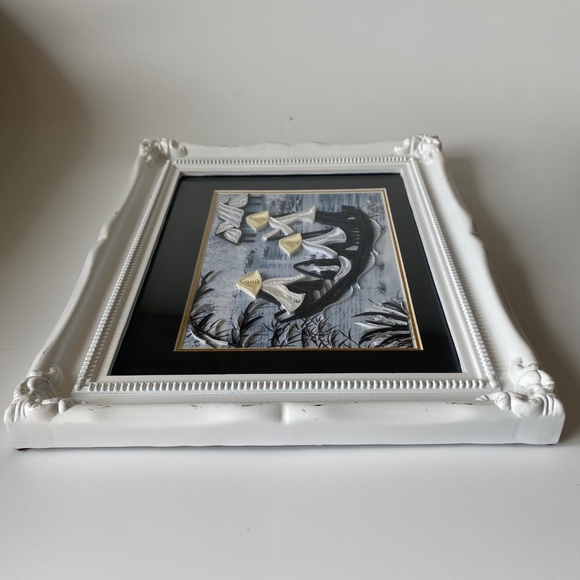 Vietnamese Quilling Art Wall Decor Village River Scene Framed - Picture 2 of 10